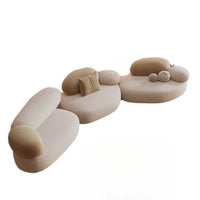 Fabric curved small apartment living room sofa light luxury modern sitting area reception