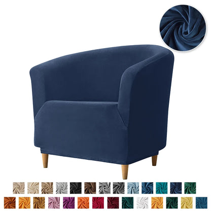 Velvet Tub Cover Chair Jacquard Single Seat Sofa Slipcover 1 Seate Living Room  Furniture Couch Washable Club Armchair Cover