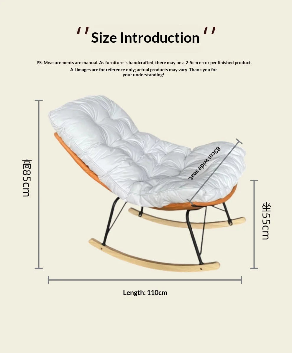 Honeycomb Recliner Rocking Chair Adjustable Backrest Foldable Comfortable Lazy Lounge Chair Bed Balcony Living Room Furniture