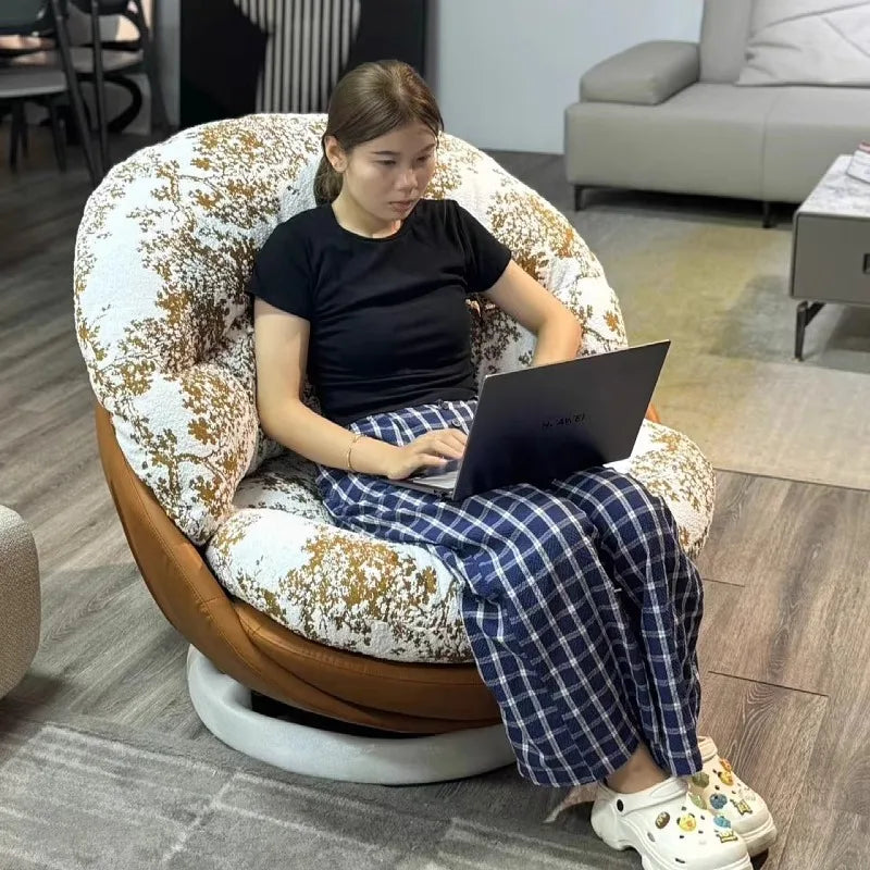 Single rotating sofa chair living room balcony lazy sofa recliner casual and simple