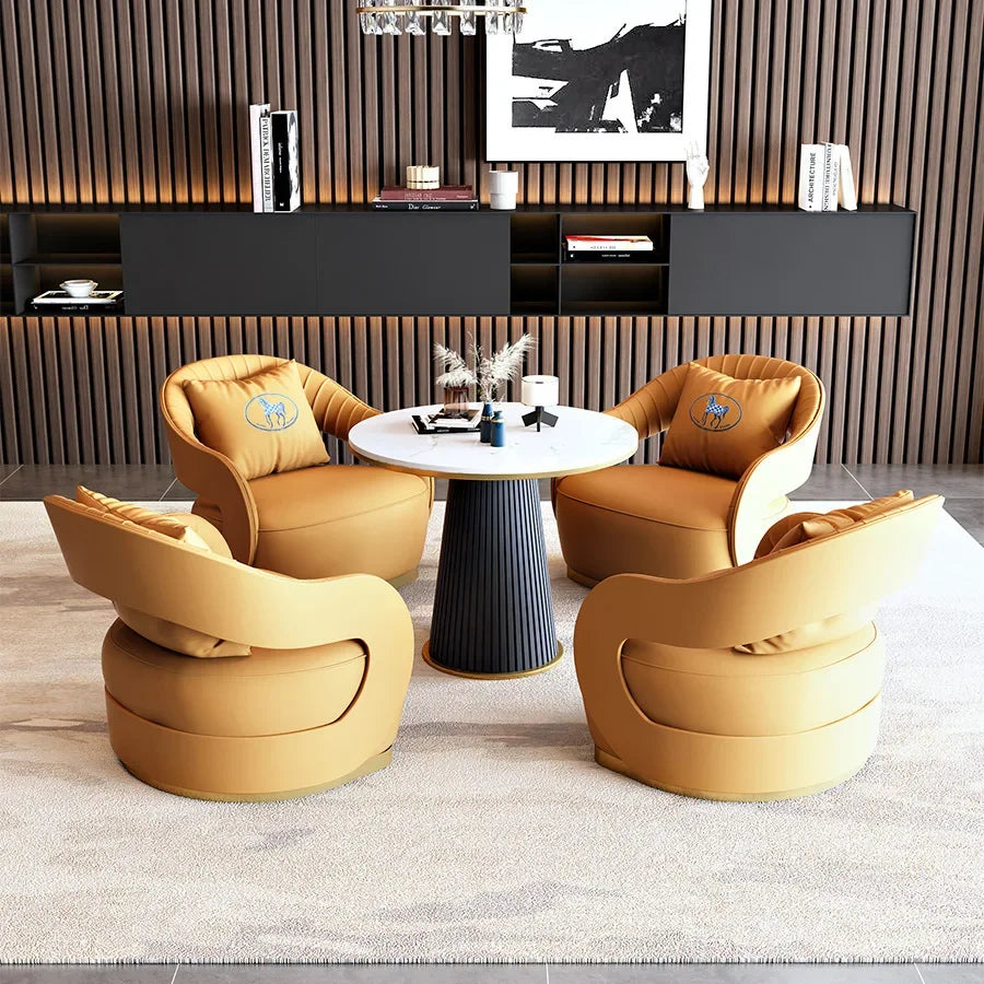 Office VIP Room Meeting Sofa Club Hotel Light Luxury Business Single Sofa Resting Area Negotiation Sofa Chair