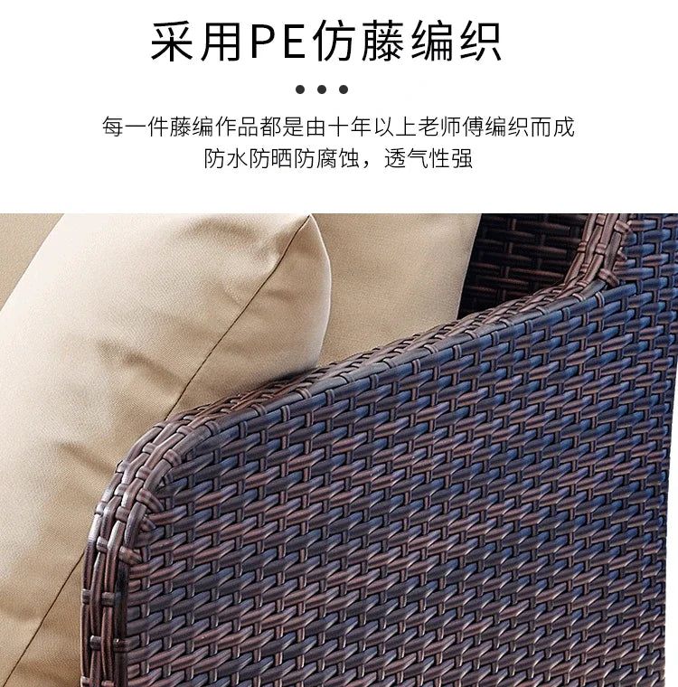 Balcony outdoor combination Living room courtyard hand-woven rattan sofa Rattan chair simple leisure furniture Economically
