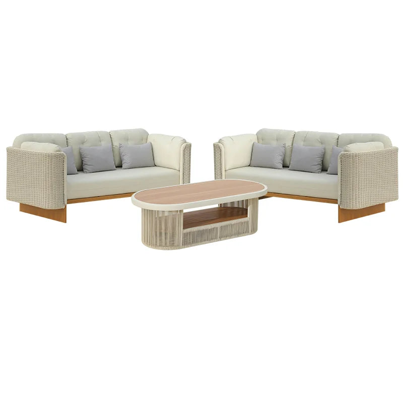 Meiqi Luxury Modern Durable Outdoor Garden Sofa Set with  Aluminum Alloy Frame Waterproof Sunproof Patio Lounge Sofa Combination