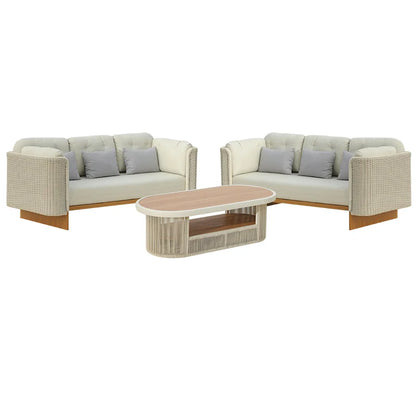 Meiqi Luxury Modern Durable Outdoor Garden Sofa Set with  Aluminum Alloy Frame Waterproof Sunproof Patio Lounge Sofa Combination