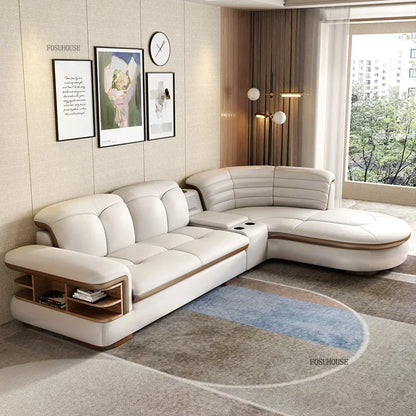 Design Artificial Leather Living Room Sofa Corner Combination Luxury Sofas Living Room Personality Home Furniture