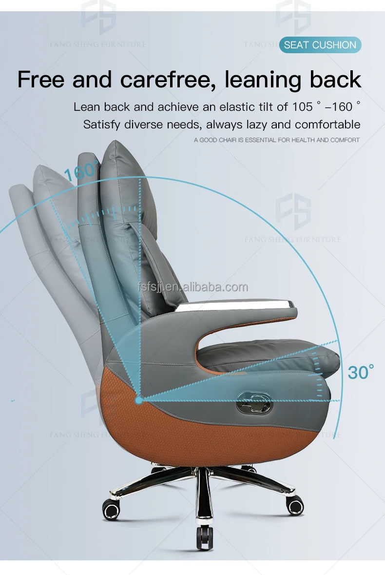 Chair Office Furniture Wholesale Luxury Modern Leather Ergonomic Boss Chair Office Chair  for Fat People