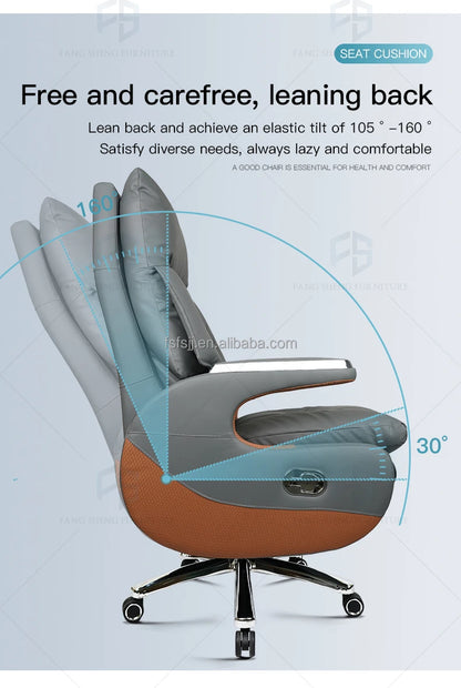 Chair Office Furniture Wholesale Luxury Modern Leather Ergonomic Boss Chair Office Chair  for Fat People