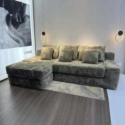 Modern Luxury Velvet L-shaped Compression Sofa Bed Set, Adjustable Function Durable Design, for Living Room Boneless Sofa