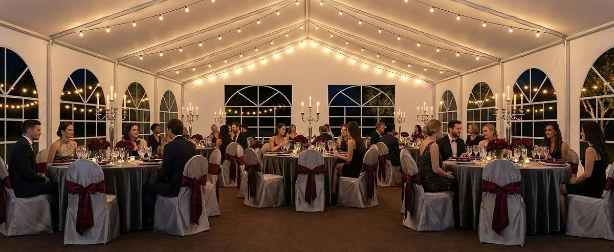 20x20FT Heavy Duty Outdoor Party Tent, 6 Sidewalls & Built-in Sandbags,Waterproof Windproof Canopy Wedding, Camping & Patio
