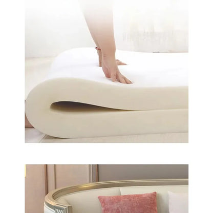 Solid wood sofa combination large villa sofa cream style living room combination sofa