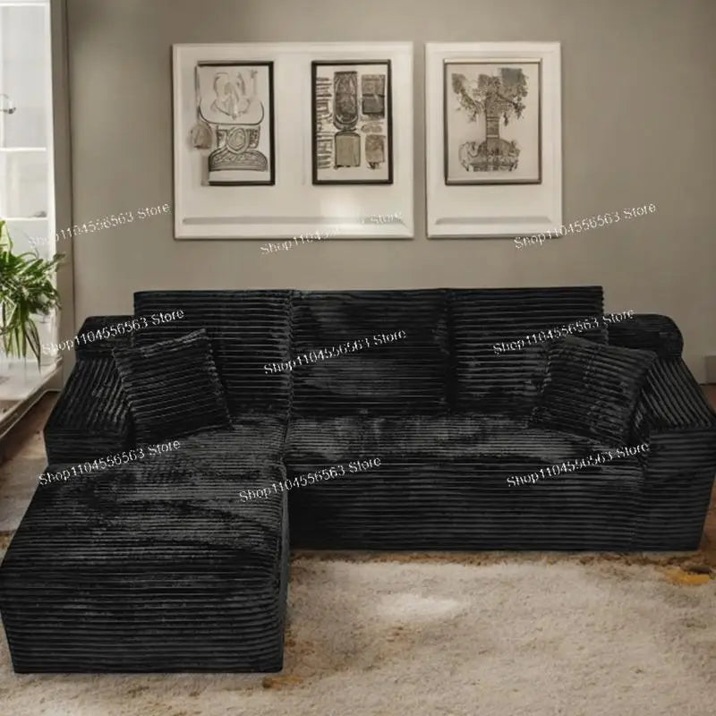 Vacuum Compression Sofa Module Full Sponge High Density 50D Rebound Sponge Small Apartment Corduroy Sofa Bed