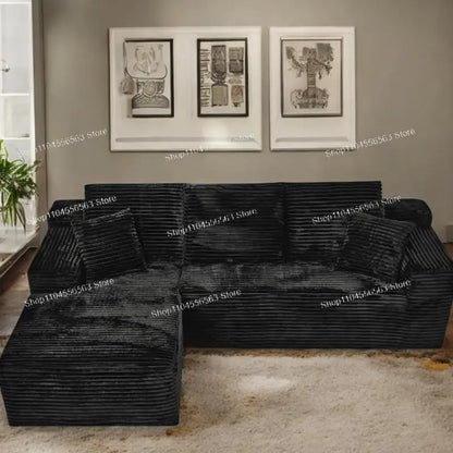 Vacuum Compression Sofa Module Full Sponge High Density 50D Rebound Sponge Small Apartment Corduroy Sofa Bed