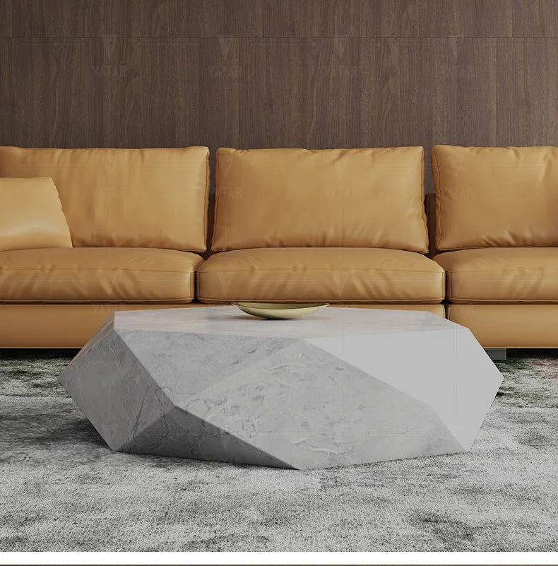 Living room creative water chestnut rock slab coffee table luxury tea table Nordic modern simple diamond rock slab coffee table