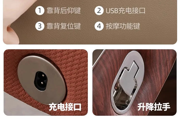 Senior Leather Office Chairs Ergonomic Comfortable Adjust Recliner Office Chairs Mobile Luxurious Furniture Silla Oficina LXOC
