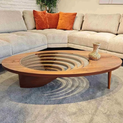 Table basse marron de Style moderne, bois naturel, gain de place, Tables basses de luxe uniques, meubles Per La Casa Saldi