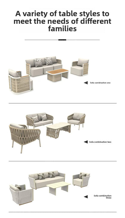 Outdoor Sofa Aluminum patio Villa Courtyard Garden Courtyard High end Hotel Leisure Simple Sofas set