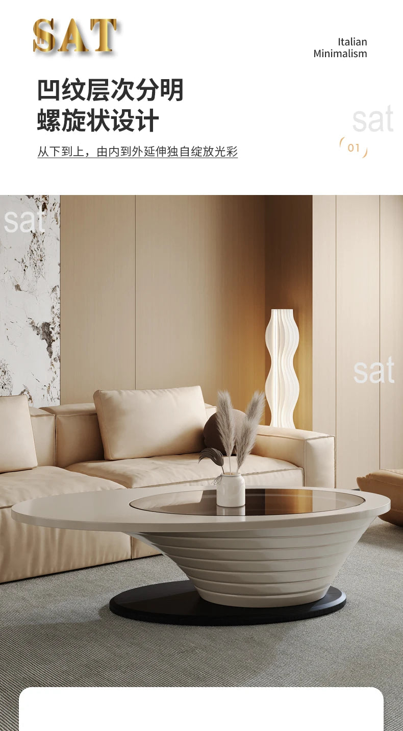 Oval Modern Coffee Table Unique Trendy Design European Coffee Table Neutral Minimalist Table Basse Living Room Furniture