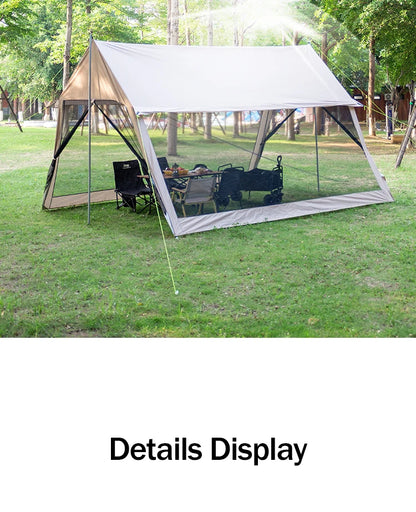 210D Outdoor 6-10p family camping anti-mosquito large canopy Portable folding tent sun protection waterproof beach park pergola