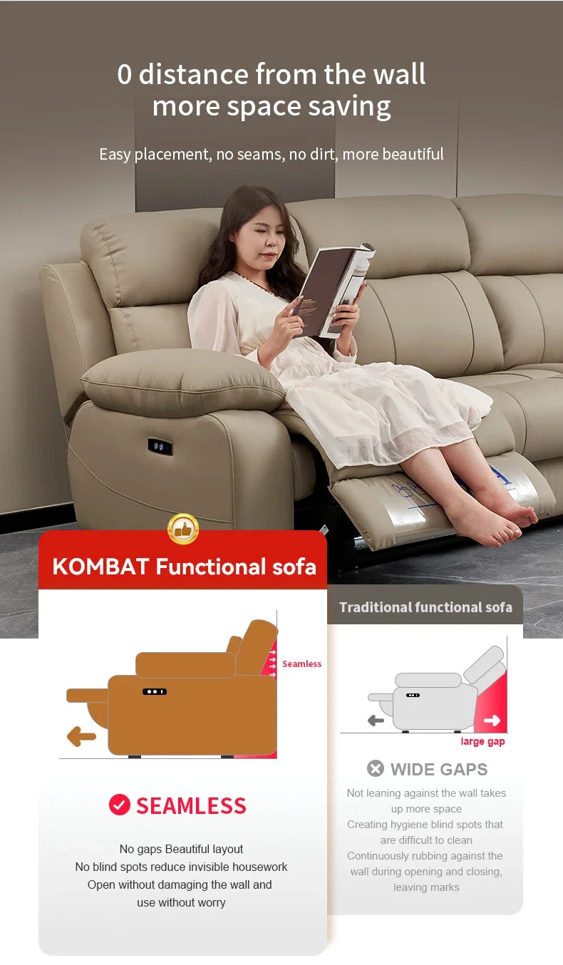 Modern Italian Living Room Sofas Modular Electric Recliner Sofa Bed Multi-functional Leather Minimalist Divano Room Furniture