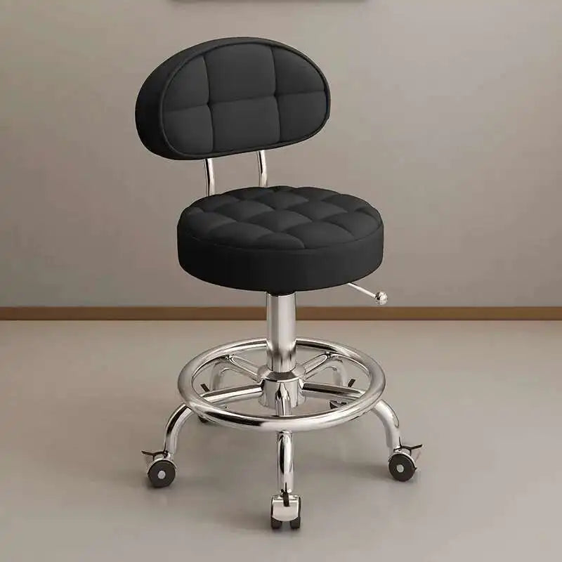 Aesthetic Hairdressing Chair Backrest Simple Rolling Rotating Barber Chair Portable Mocho Cadeira Barber Equipment MQ50BC