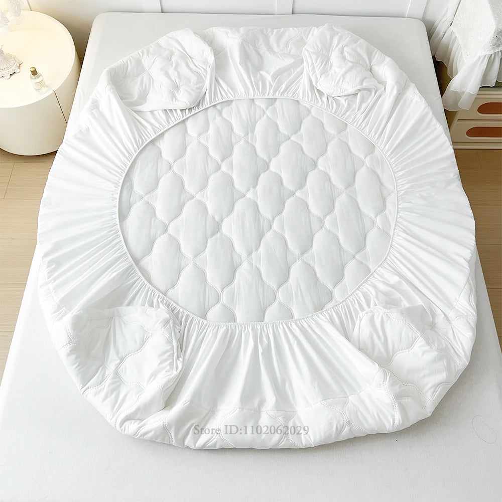 Fitted Bed Sheet Protector Breathable Waterproof Bedspreads Cover Anti-mite Anti-bacterial