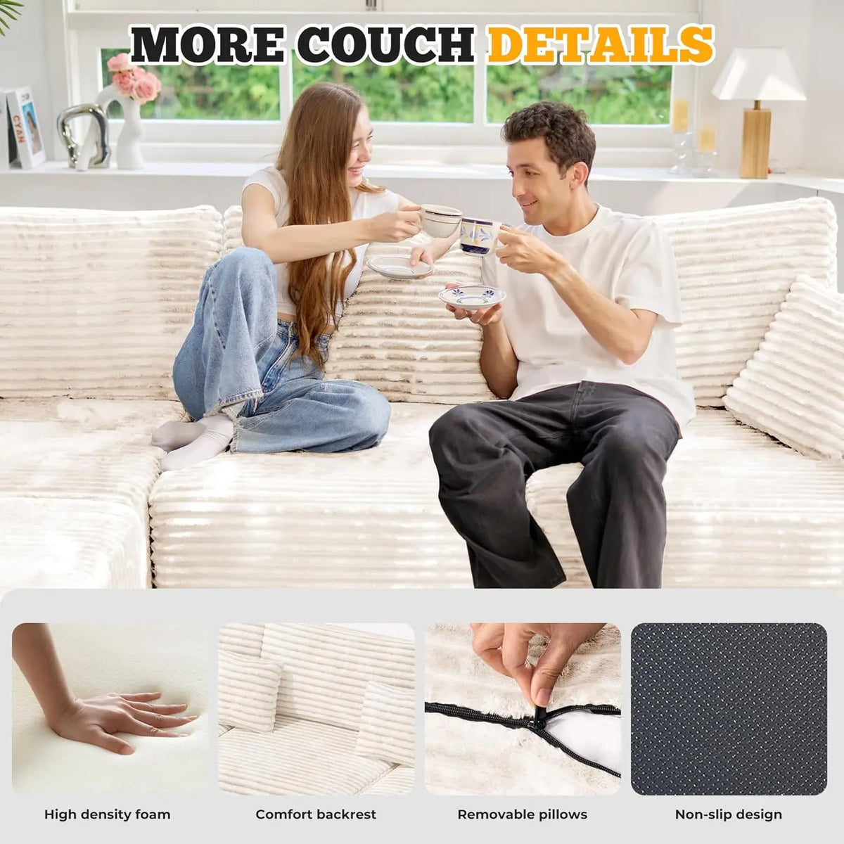 Nordic Sofabed Vacuum Compression Sofa Bed Modern Simple Lazy Sofa Bed  Thick Strip Velvet Large Sofa Bed Living Room Furniture