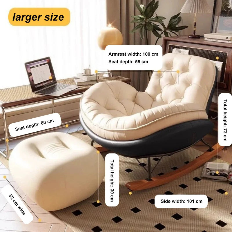 Lazy Sofa Rocking Chair Bedroom Lounge Chair Carefree Adult Living Room Single Balcony Leisure Rocking Chair Recliner Chairs