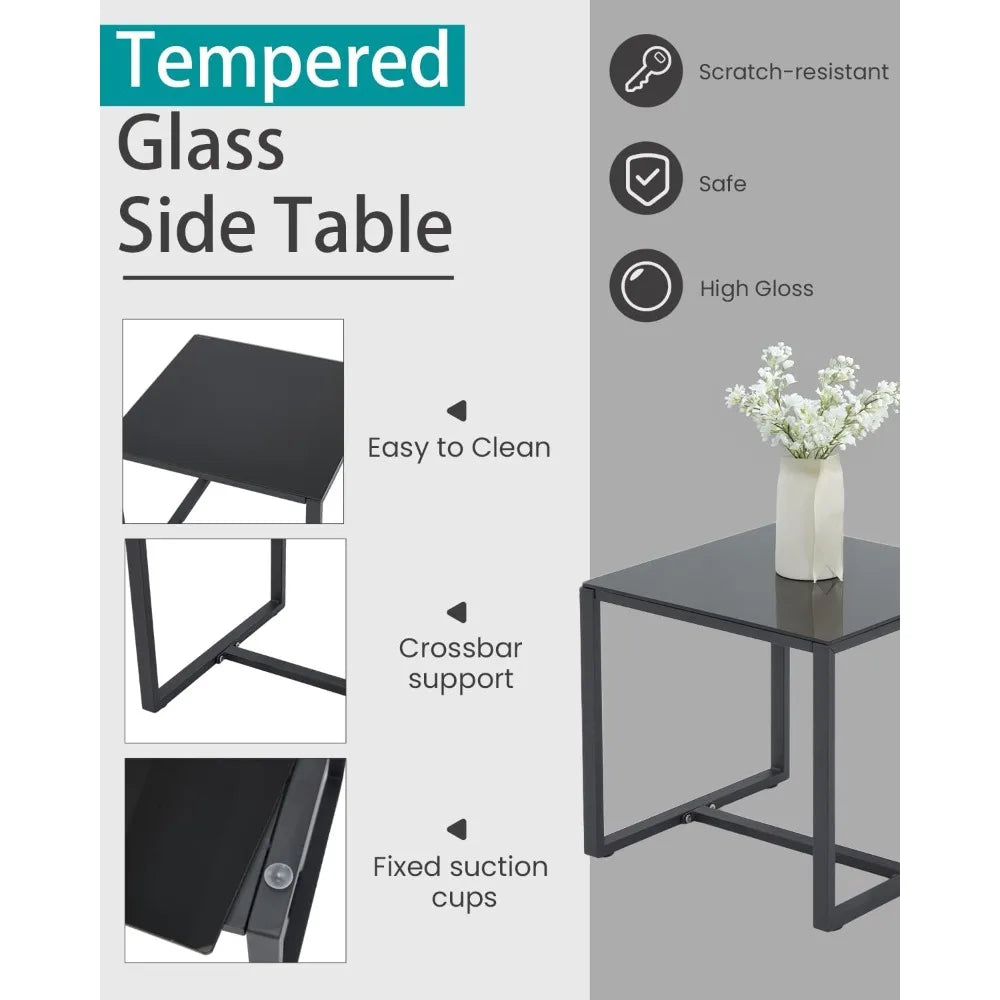 Patio Furniture Set, Outdoor Rattan Bistro Set with Coffee Table, Durable Steel Frame with Strapped Cushions for Garden, Balcony