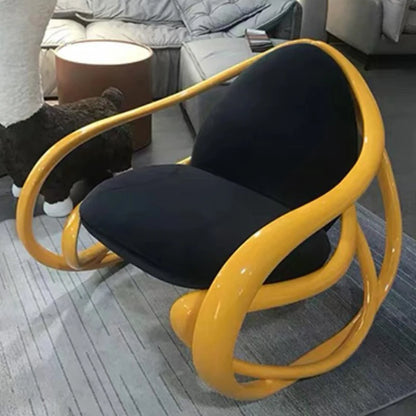 Nordic modern walnut, sofa chair, living room model house light luxury, special-shaped leisure single, fiberglass rocking chair