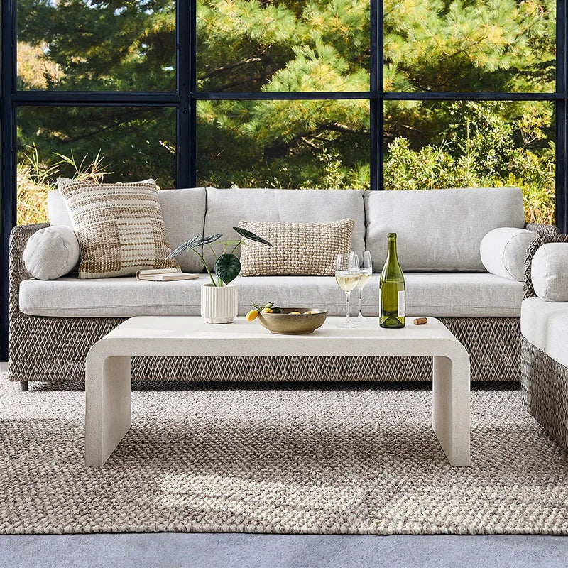 Modern Concrete Fiber Cement Tea Table  Outdoor side Table Furniture rectangle Concrete Coffee tables bench