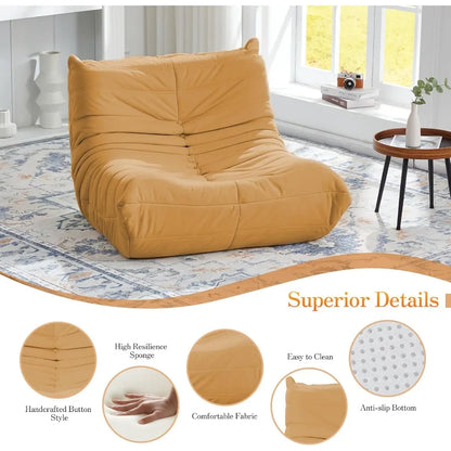 Large Comfy Bean Bag Chairs for Adults with Memory Foam Interior Ergonomic Design Ideal for Relaxation in Living Room Bedroom D