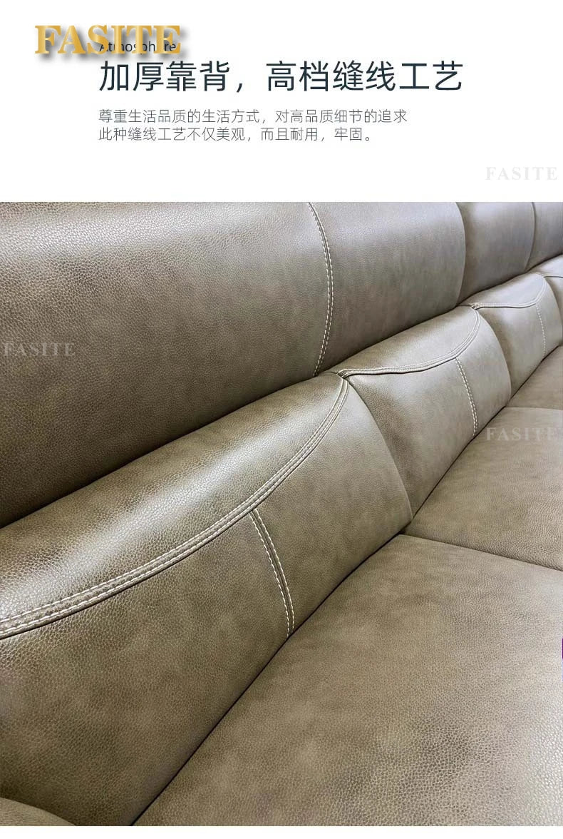 leather sofa modern simple living room combination small apartment Nordic first-layer cowhide princess corner furniture