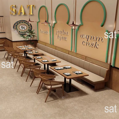 -Southeast Asian Style Dining Set Restaurant Furniture Cafe Dining Room Table and Chair Sets Coffee Set