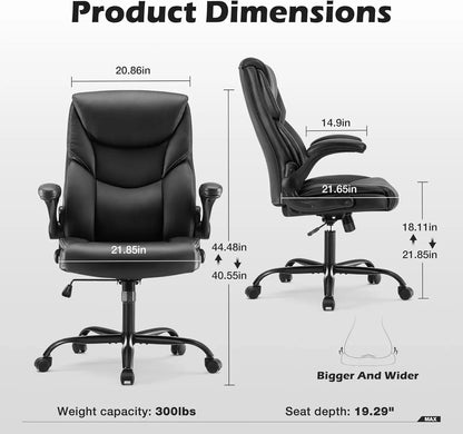 Ergonomic Office Chair with Adjustable Armrests, Lumbar Support, and Durable Metal Base for Comfortable Work or Gaming