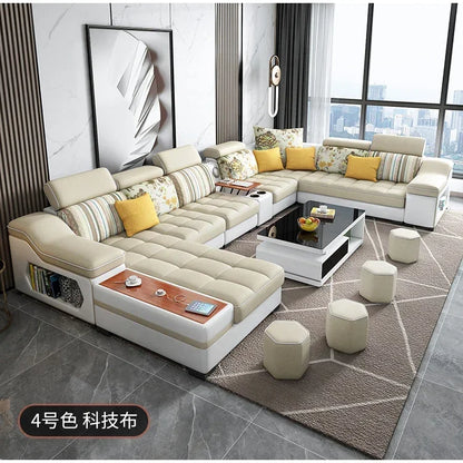 gW Modern Minimalist Living Room Sofas Sectional Lazy Nordic Leather Sofas Designer Lounge Curved Divano Lounge Suite Furniture