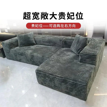 Cashmere corner compression fabric L-shaped block small apartment combination lazy right angle compression sofa