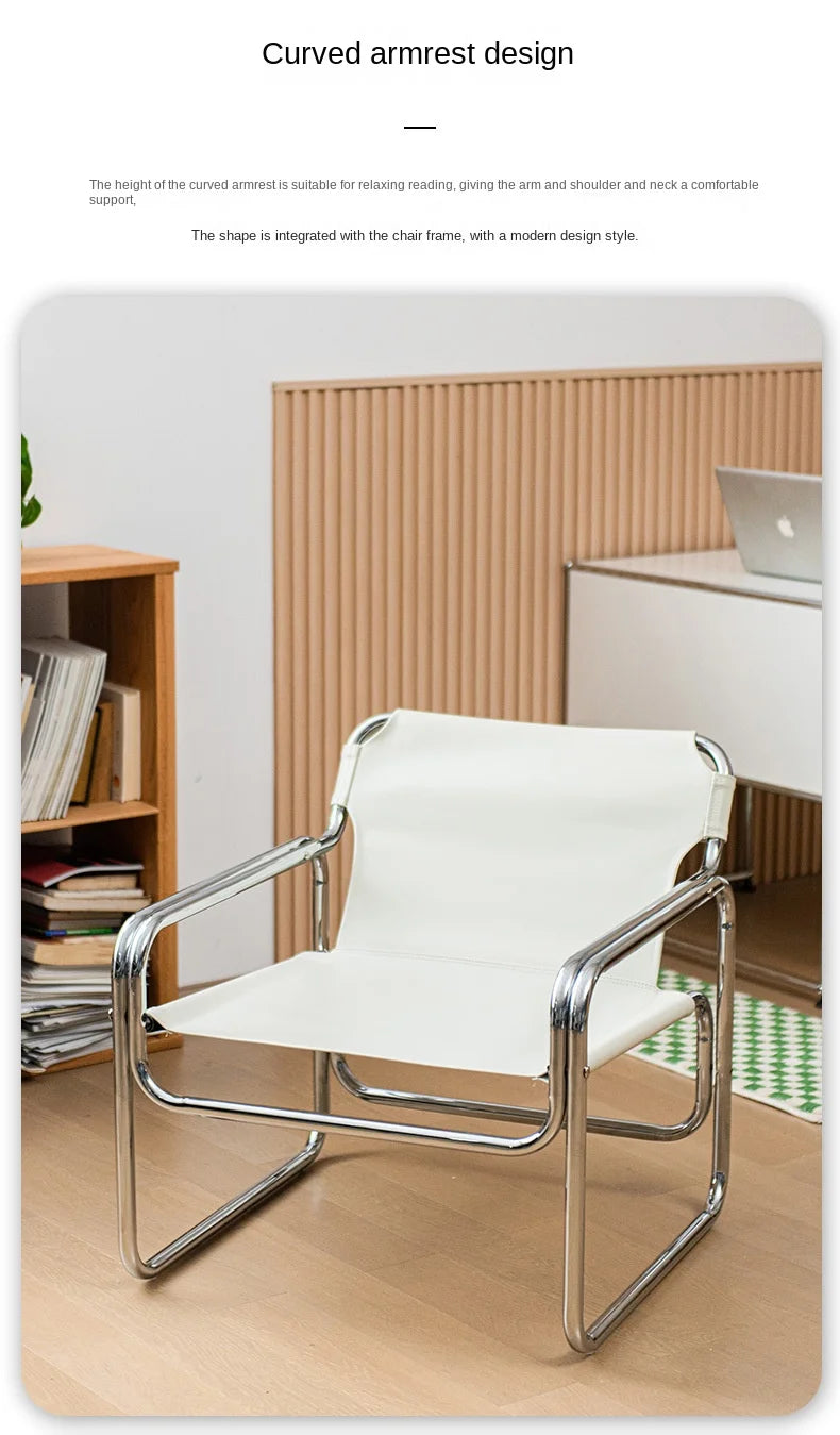 JOYLIVE Single Sofa Chair Designer Bauhaus Casual Chair Stainless Steel Saddling Coffee Chair Shooting Prop New Dropshipping
