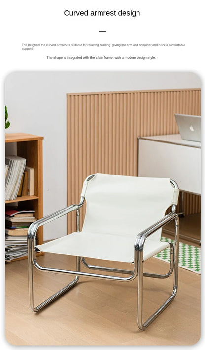 JOYLIVE Single Sofa Chair Designer Bauhaus Casual Chair Stainless Steel Saddling Coffee Chair Shooting Prop New Dropshipping