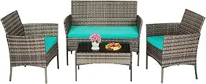 outdoor patio furniture set wicker patio set pe rattan furniture bistro set for outdoor indoor use with loveseats coffee table,