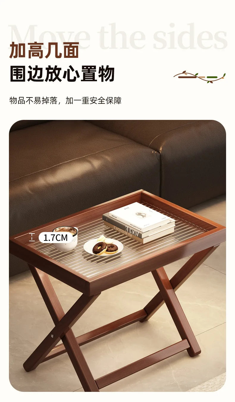 INS Folding Small Table Outdoor Picnic Portable Coffee Table Non-Solid Wood Home Living Room Mini Side Table