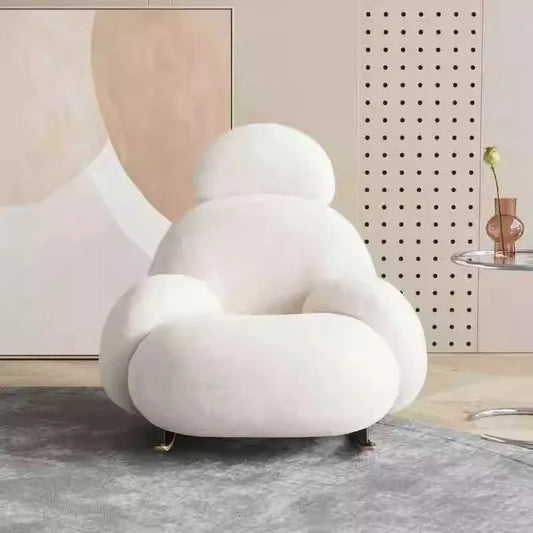 Big white Internet celebrity rocking chair lazy sofa single rocking cream living room lazy chair simple balcony bedroom