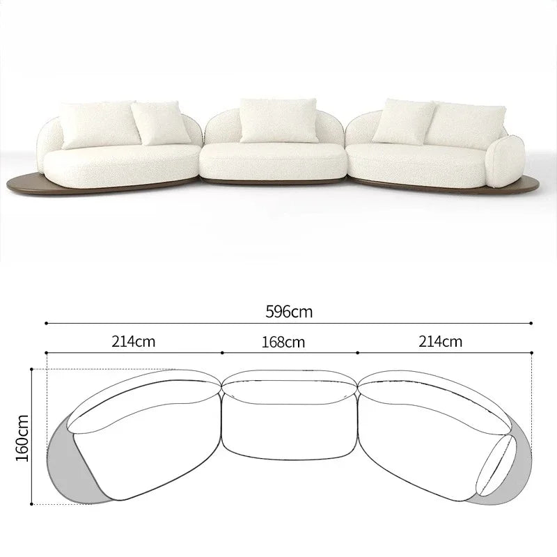 Log Style Furniture Modern Simple Modern Morocco Fabric Sectional Sofas