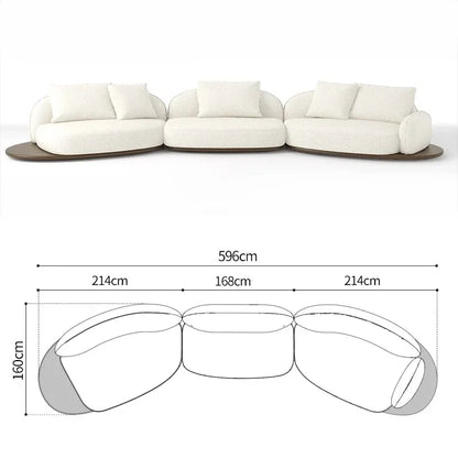 Log Style Furniture Modern Simple Modern Morocco Fabric Sectional Sofas