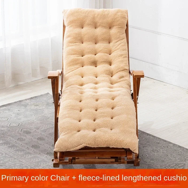 UVR Adult Recliner Folding Rocking Chair Living Room Armchair Bed Office Lunch Break Nap Backrest Stool Bamboo Chaise Longue