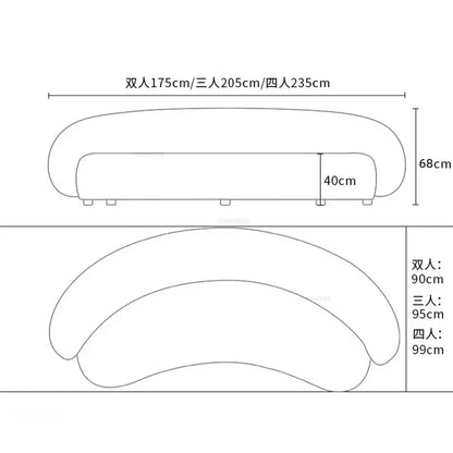 Curved Living Room Sofas Living Room Furniture Cream Style Beauty Salon Sofa Clothing Store Rest Area Reception Sofab