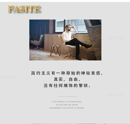 Arc-shaped sofa, small unit, internet celebrity, light luxury homestay villa, designer, lamb plush leather art sofa