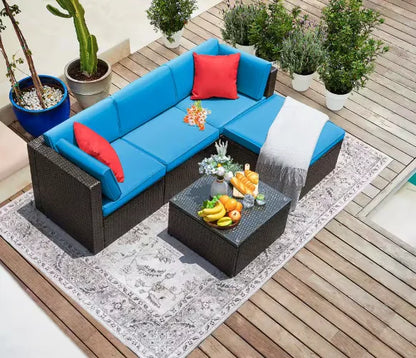 Patio Furniture Sectional Set Outdoor Lawn Conversation Sets,make you comfortable whether you are sitting or lying down
