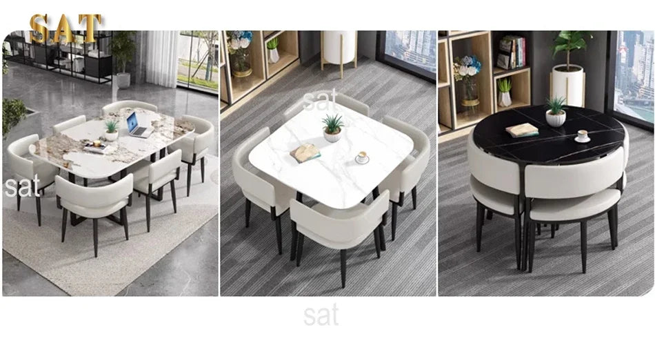 Minimalist   Marble Top Dinning Table 6 Seater Modern Restaurant Home Dining Room And Chairs Sets
