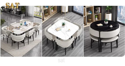 Minimalist   Marble Top Dinning Table 6 Seater Modern Restaurant Home Dining Room And Chairs Sets