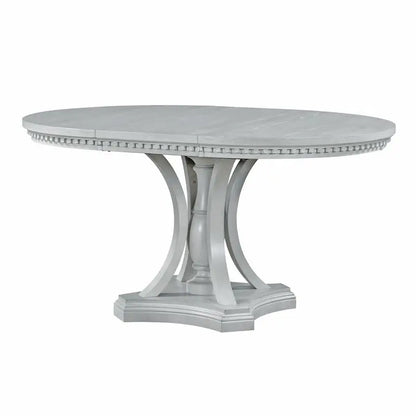 Extendable Oval Dining Table 42"-58" for Kitchen & Dining Room in Antique Gray Oak Finish